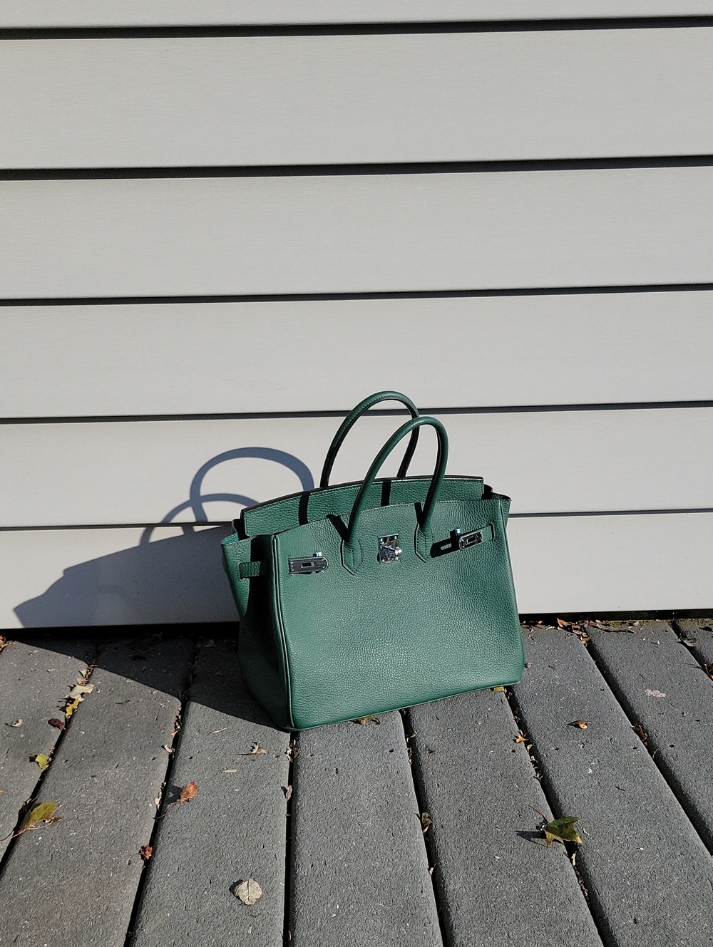 Green Structured Handbag